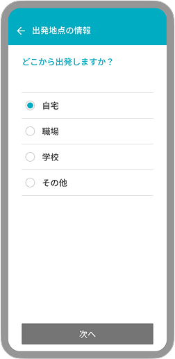 出発地点の選択